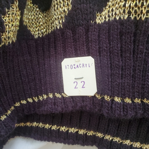 Vtg 80s GFC Black Gold Sweater NWT - Picture 7 of 12